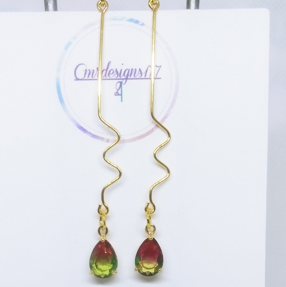 Crystal multi color Drop Earrings